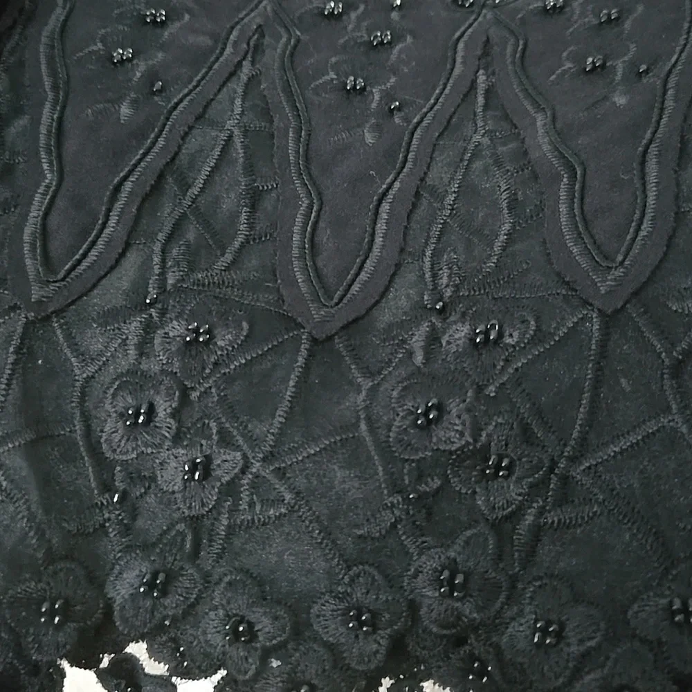 Joseph Ribkoff Black Cropped Pants with Lace Detail - Picture 5 of 6